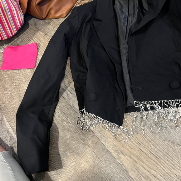 NWOT Culpos x INC Cropped Rhinestone Blazer small - Picture 9 of 15